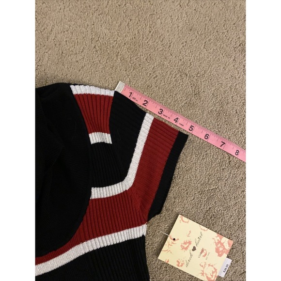 NWT DEREK HEART VINTAGE LONG SWEATER DRESS SIZE M STRIPED GLITTER DETAIL - Picture 10 of 15